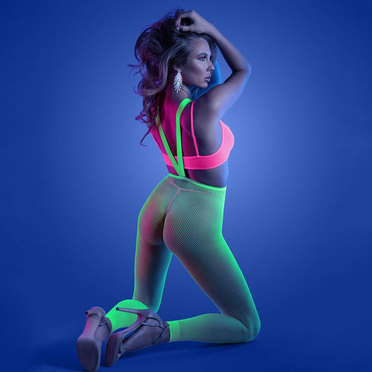 Glow come alive - 3 pc suspender stockings set - Product side view  | Flirtybay.com.au