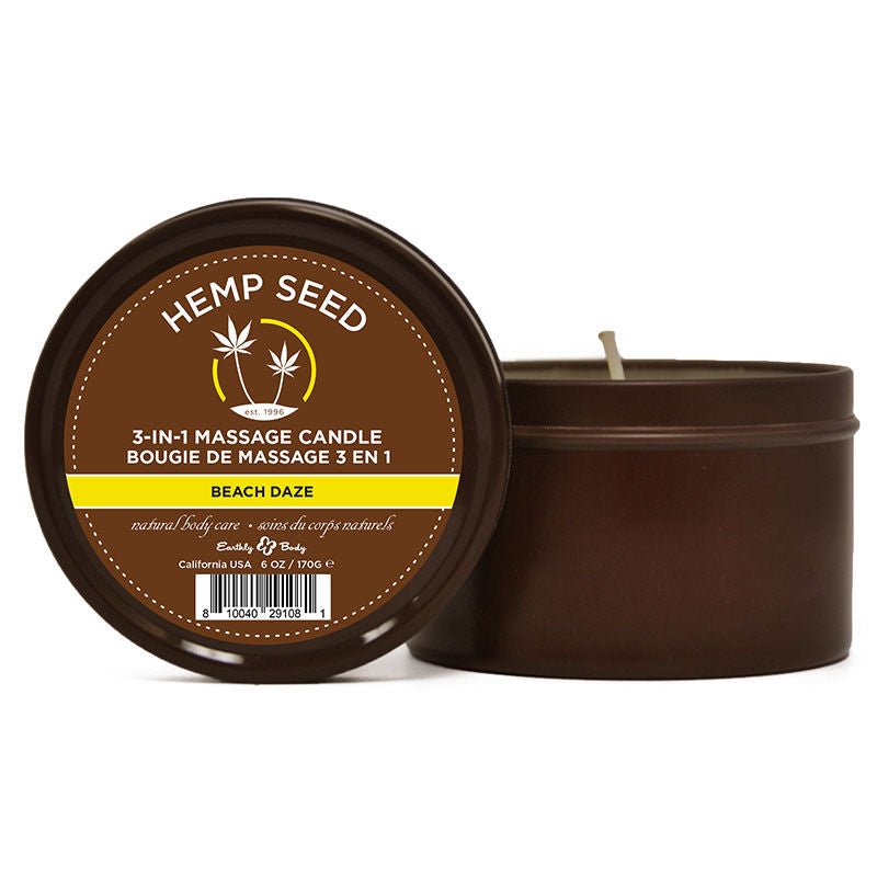 Hemp Seed 3in1 Candle Beach Daze, Front view | Flirtybay.com.au