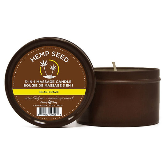 Hemp Seed 3in1 Candle Beach Daze, Front view | Flirtybay.com.au