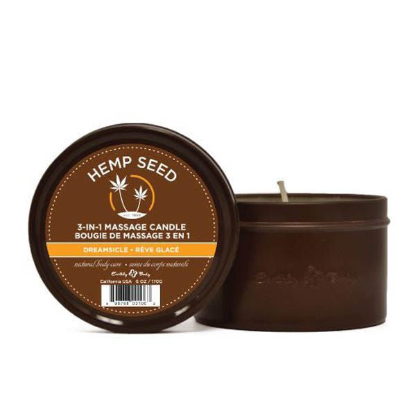 Hemp Seed 3in1 Candle Dreamsicle, Front view | Flirtybay.com.au