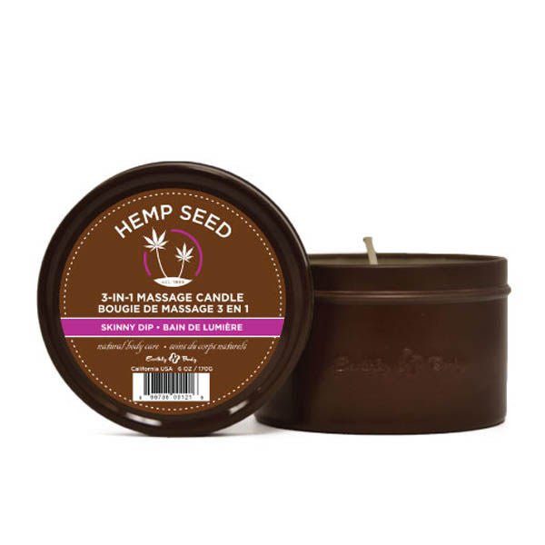 Hemp Seed 3in1 Candle Skinny Dip, Front view | Flirtybay.com.au