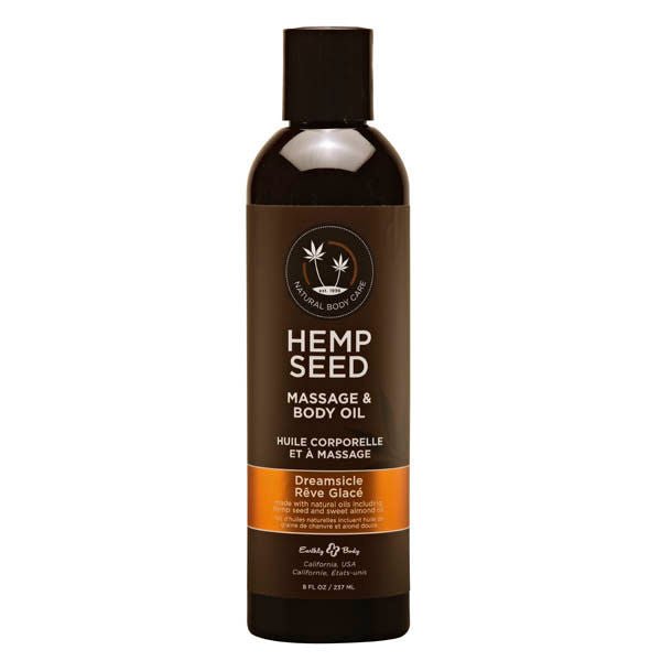 Hemp sedd Massage Body Oil Dreamsicle, front view | Flirtybay.com.au