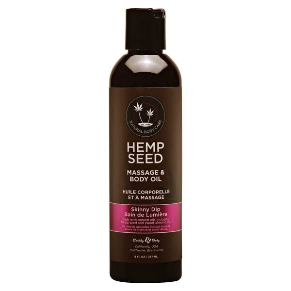 Hemp sedd Massage Body Oil Skinny Dip, front view | Flirtybay.com.au