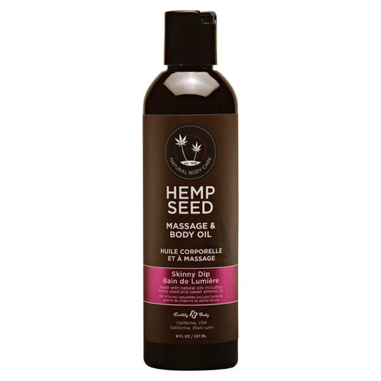 Hemp sedd Massage Body Oil Skinny Dip, front view | Flirtybay.com.au