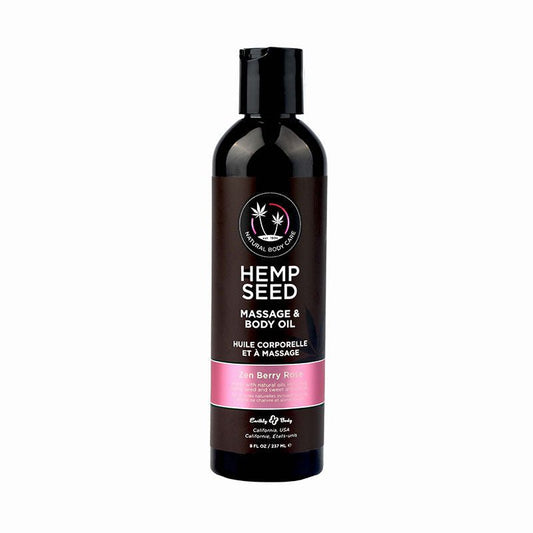 Hemp sedd Massage Body Oil Zen Berry Rose, front view | Flirtybay.com.au