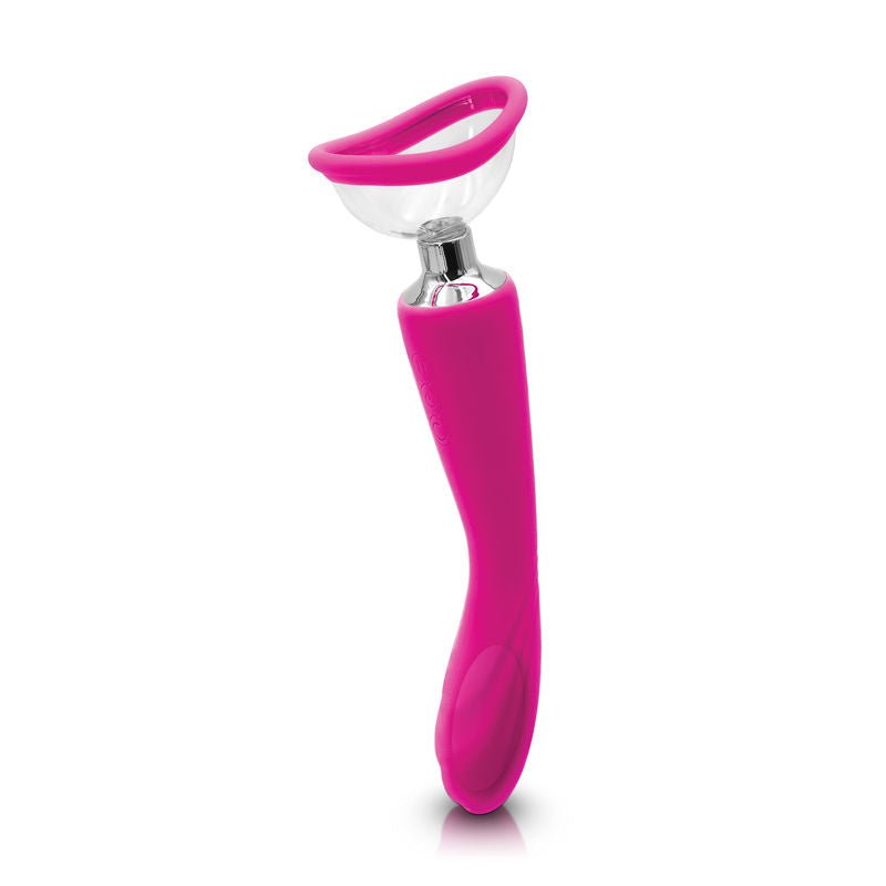 Inya Pussy and nipple vibrating pump, pink, front view | Flirtybay.com.au