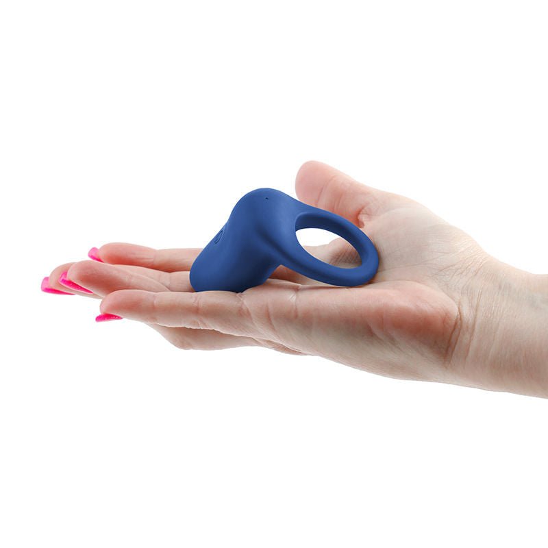 Inya Regal Vibrating cock ring, blue, side view | Flirtybay.com.au