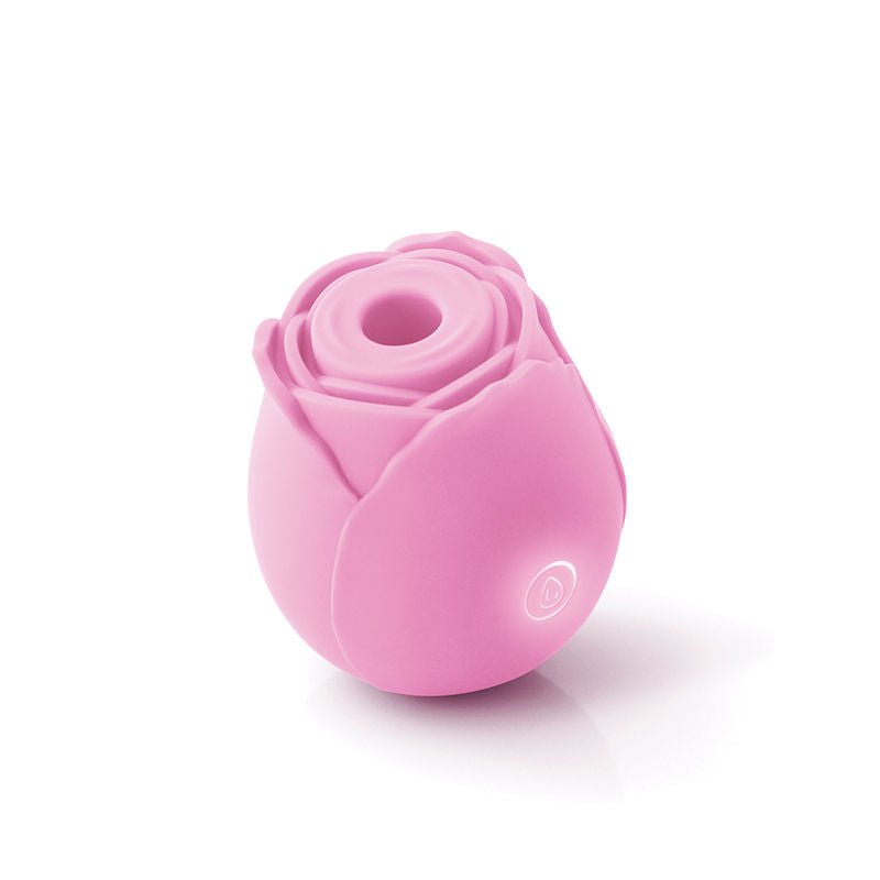 Inya the rose clitoral air pulsing vibrator, pink, front view, rose toys | Flirty Bay Adult Store Australia
