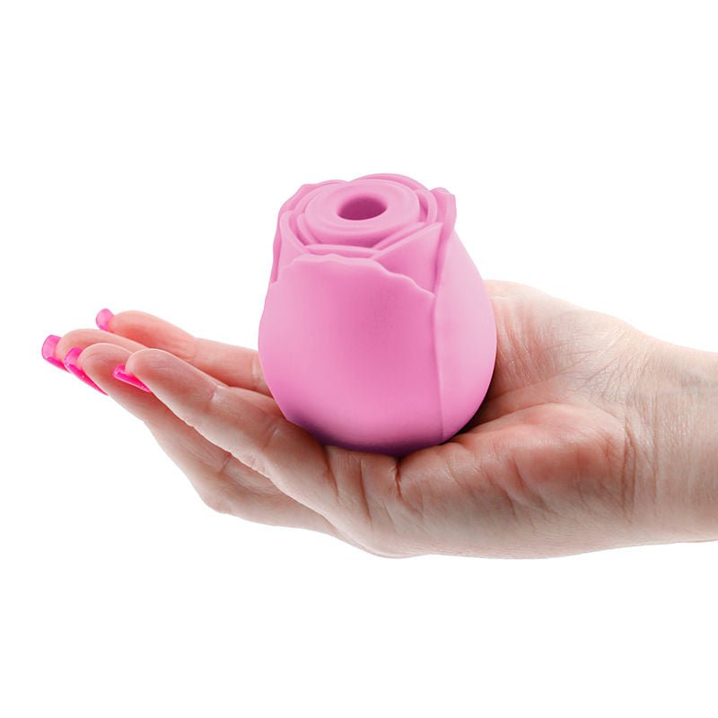 Inya the rose clitoral air pulsing vibrator, pink, side viewrose toys | Flirty Bay Adult Store Australia