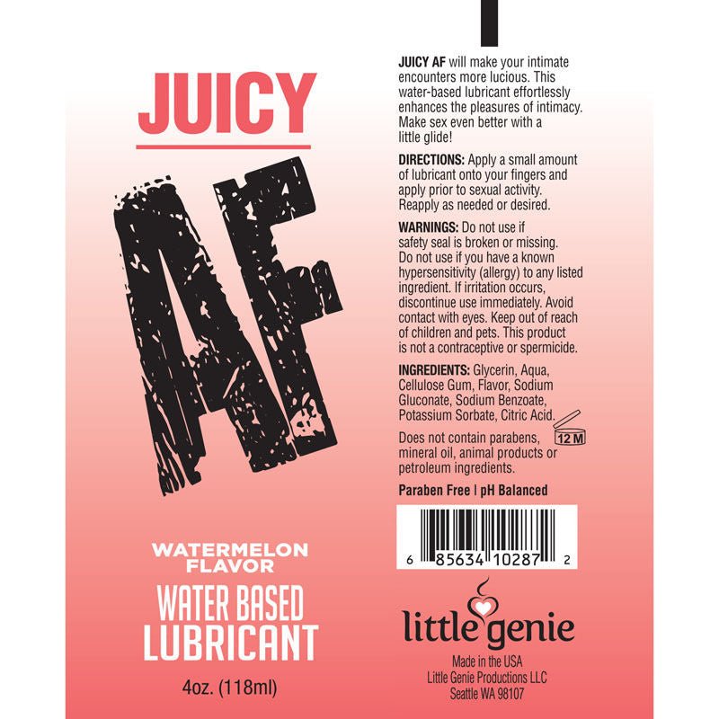 Juicy watermelon water-based lubricant 118ml, box view | Flirtybay.com.au