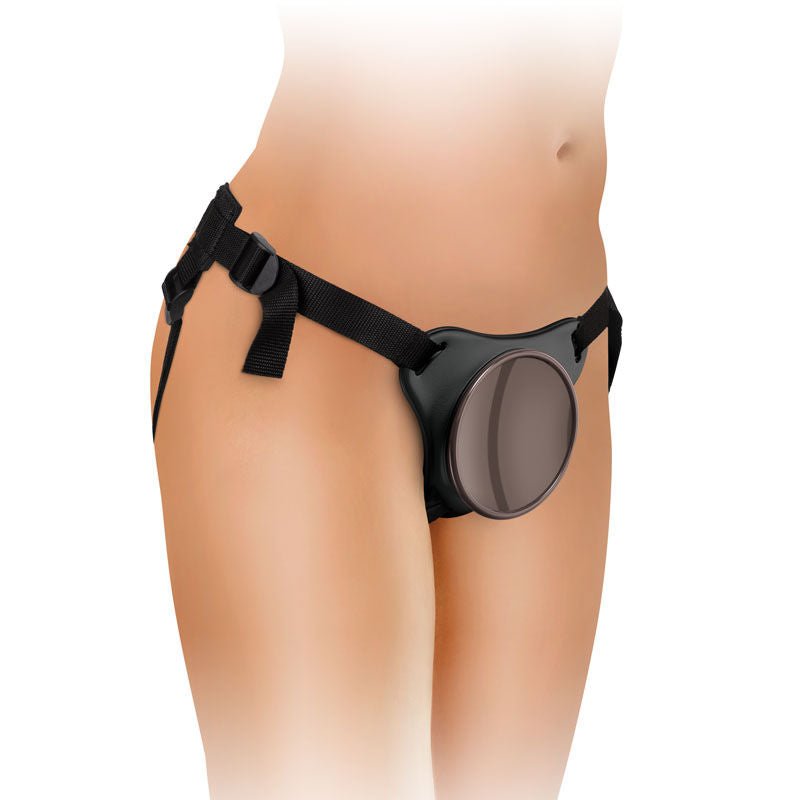 King cock - elite comfy body dock strap-on harness - Product side view  | Flirtybay.com.au