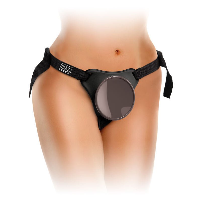 King cock - elite comfy silicone body dock kit - strap-on - Product front view, focus on suction cup  | Flirtybay.com.au