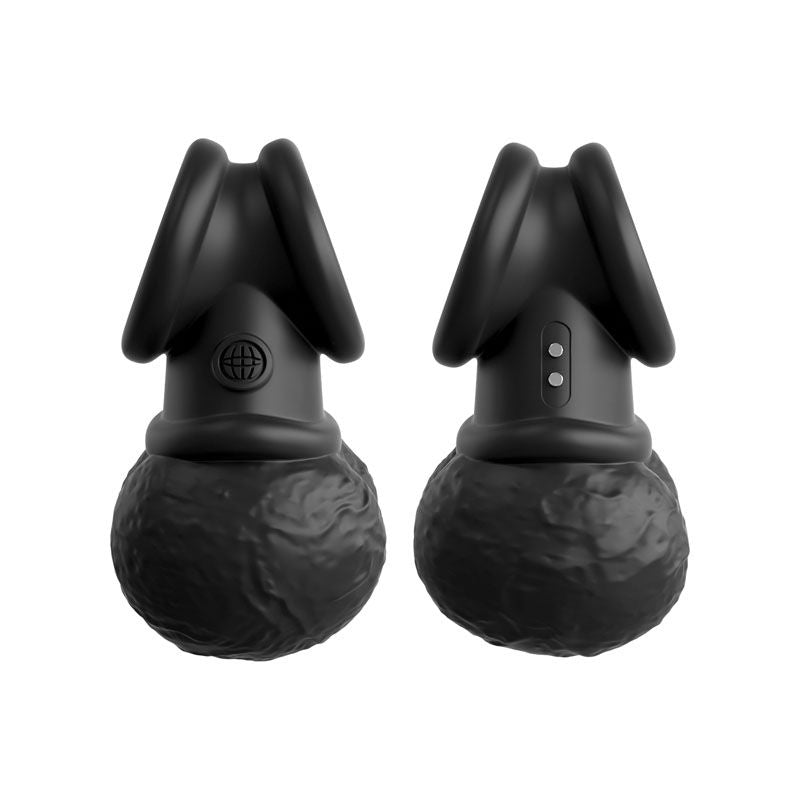 King cock - elite the crown jewels vibrating silicone balls - cock ring - Product front view  | Flirtybay.com.au