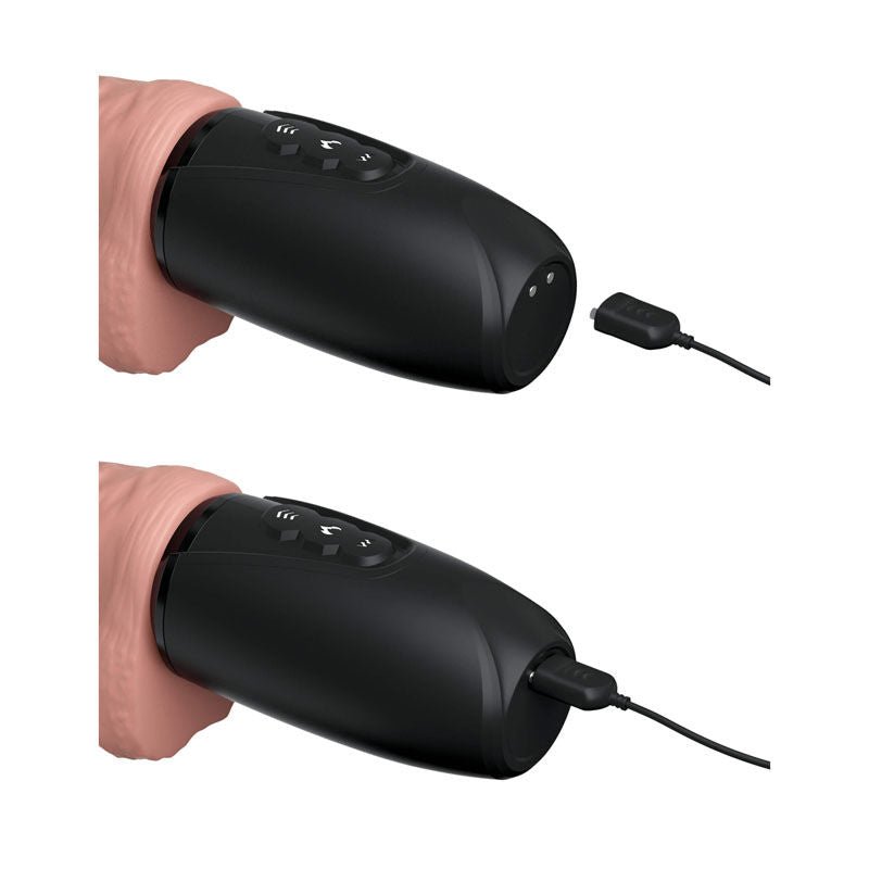 King cock - plus 6.5'' thrusting dildo with balls - Product bottom view  | Flirtybay.com.au