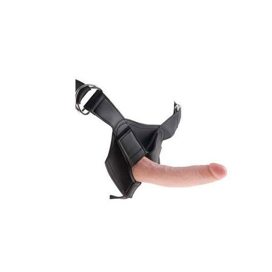 King cock - strap-on harness with 7'' dildo - Product side view  | Flirtybay.com.au