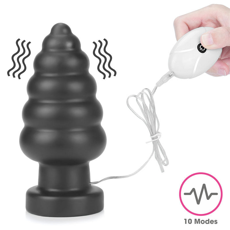 King sized - 7'' vibrating anal cracker - large butt plug - Product side view  | Flirtybay.com.au