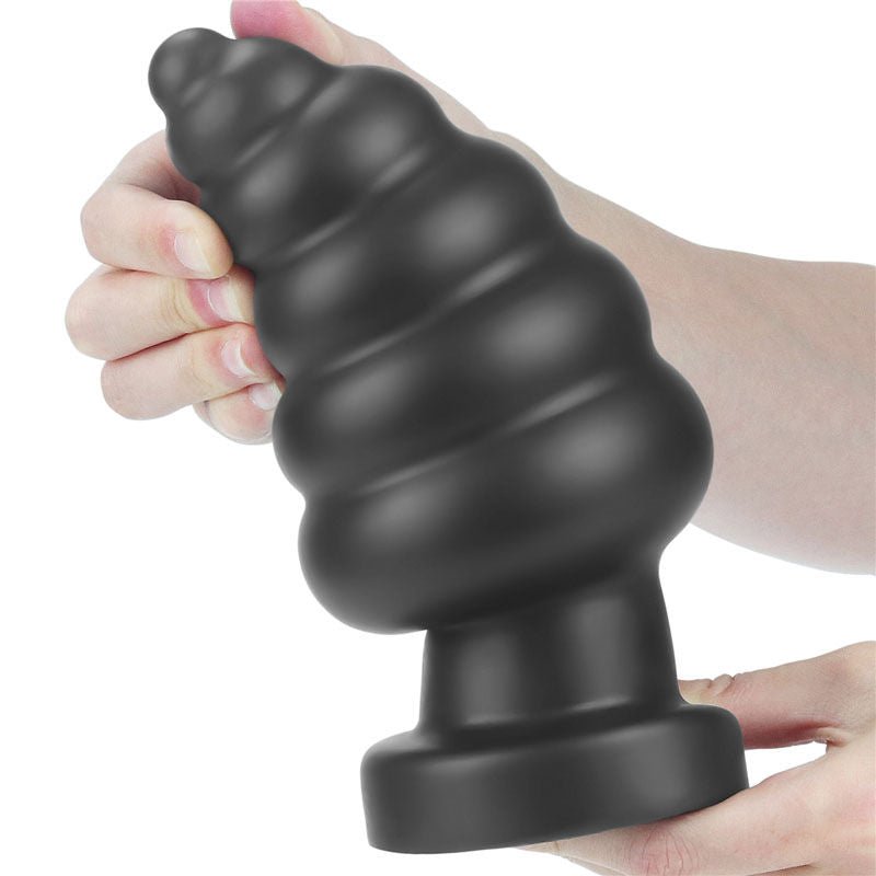 King sized - 7'' vibrating anal cracker - large butt plug - Product side view, show flexibility  | Flirtybay.com.au