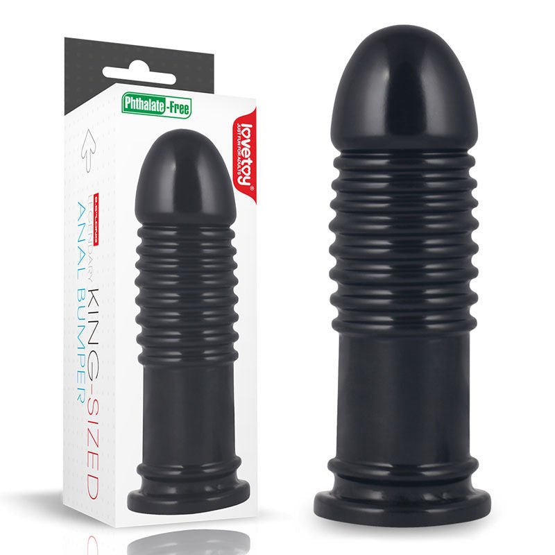 King sized - 8'' anal bumper - Product front view and box front view | Flirtybay.com.au