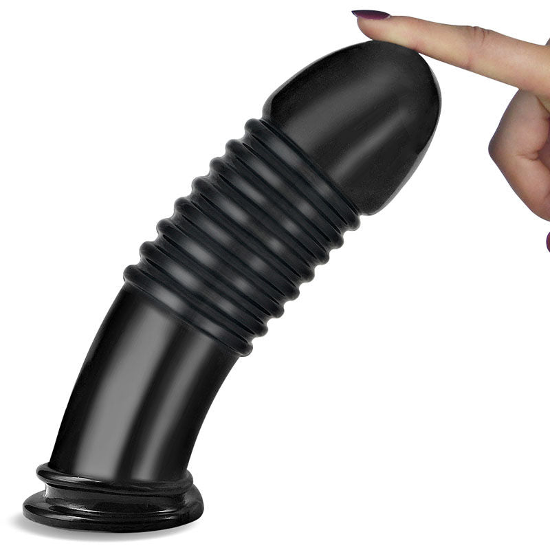 King sized - 8'' anal bumper - Product front view, show flexibility  | Flirtybay.com.au