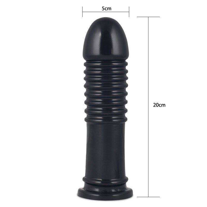 King sized - 8'' anal bumper - Product front view, with sizes  | Flirtybay.com.au