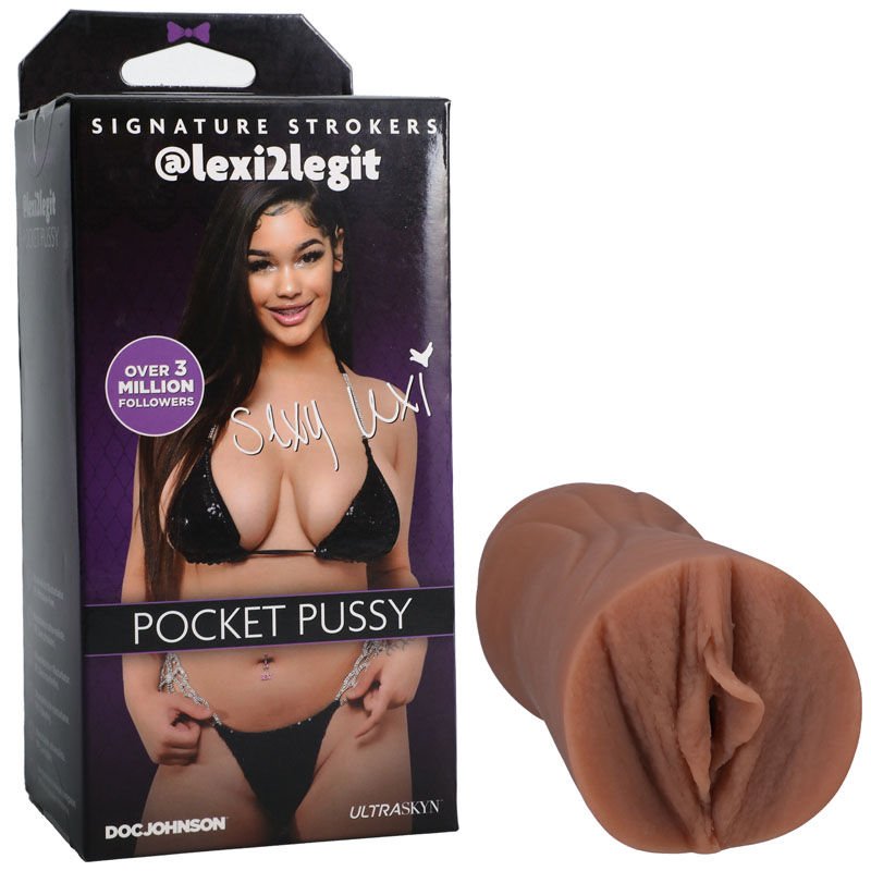 Lexi2legit - pocket pussy - Product side view and box side view | Flirtybay.com.au