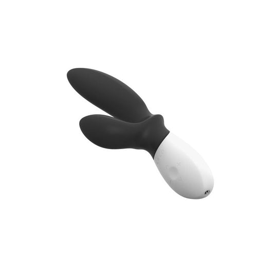 Loki wave 2 - black - prostate massager - Product side three view  | Flirtybay.com.au