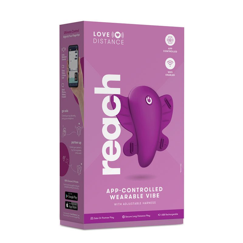 Love - reach - app controlled wearable vibrator -  box side view | Flirtybay.com.au