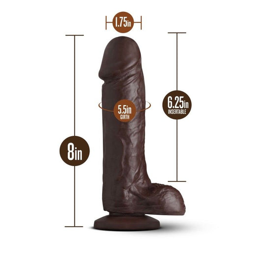 Loverboy - the movie star - 6.25" dildo - Product side view, with sizes  | Flirtybay.com.au