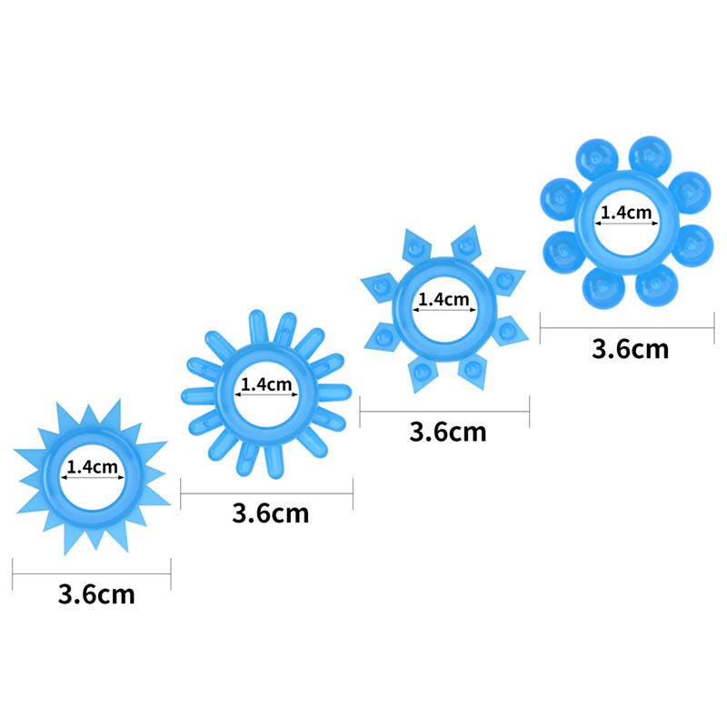 Lovetoy - lumino play cock rings 4 pack - Product side view  | Flirtybay.com.au