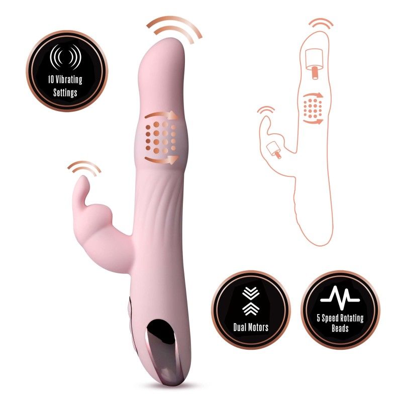 Lush aurora - rabbit vibrator - Product side view, with vibrations  | Flirtybay.com.au