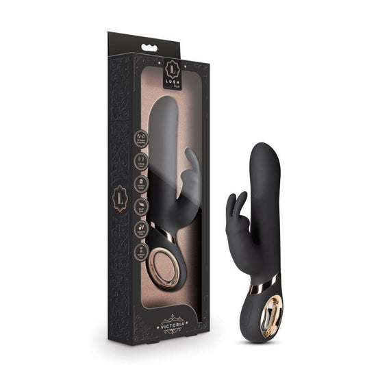 Lush victoria - rabbit vibrator - Product front view and box front view | Flirtybay.com.au