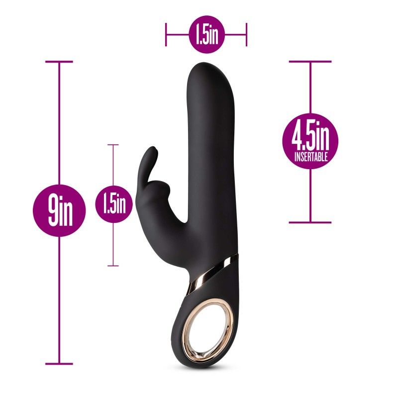 Lush victoria - rabbit vibrator - Product front view, show sizes  | Flirtybay.com.au