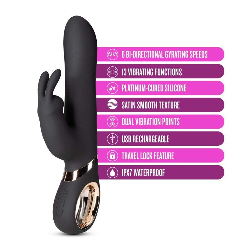 Lush victoria - rabbit vibrator - Product front view, show specifications  | Flirtybay.com.au