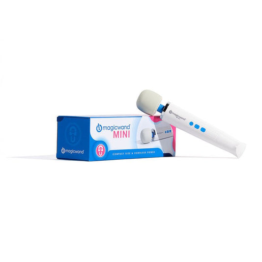 Magic wand mini - vibrating wand - Product side view and box side view | Flirtybay.com.au