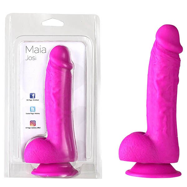 Maia josi - 8" dildo - Product front view and box front view | Flirtybay.com.au