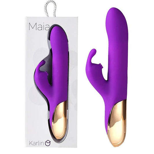 Maia - karlin - rabbit vibrator - Product front view and box front view | Flirtybay.com.au