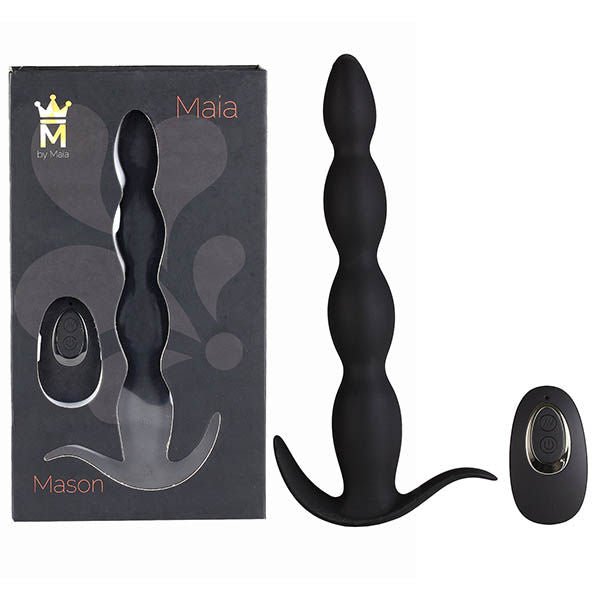 Maia mason - remote controlled anal beads - Product front view and box front view | Flirtybay.com.au