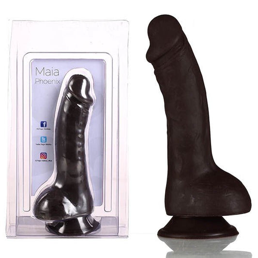 Maia phoenix - 8" dildo - Product front view and box front view | Flirtybay.com.au