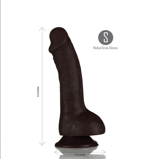 Maia phoenix - 8" dildo - Product front view, with specifications  | Flirtybay.com.au