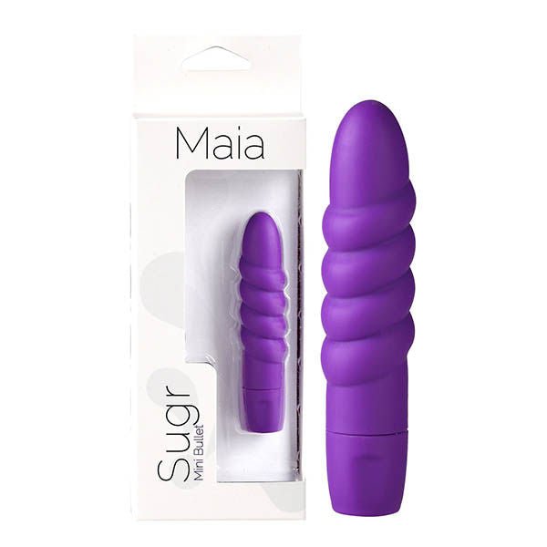 Maia sugr - bullet vibrator - Product front view and box front view | Flirtybay.com.au