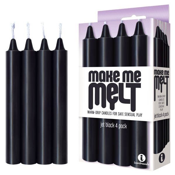 Make me melt - drip candles - Black, Product front view and box front view | Flirtybay.com.au