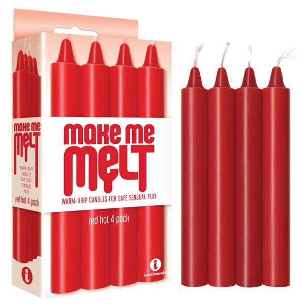 Make me melt - drip candles - Red, Product front view and box front view | Flirtybay.com.au