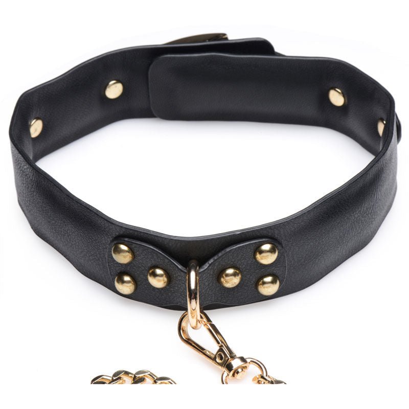 Master series golden submission - bdsm set - focus on the collar, Product front view  | Flirtybay.com.au