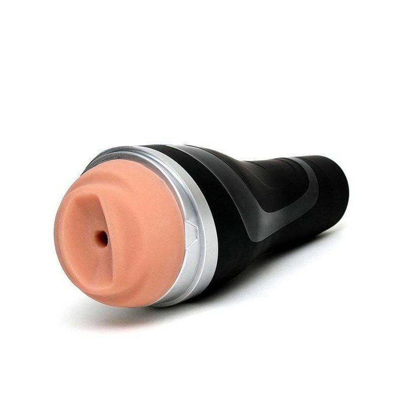 Side view of the Satisfyer Men Classic male masturbator showing the realistic vagina entrance, on a clean white background | Flirty Bay adult store Perth