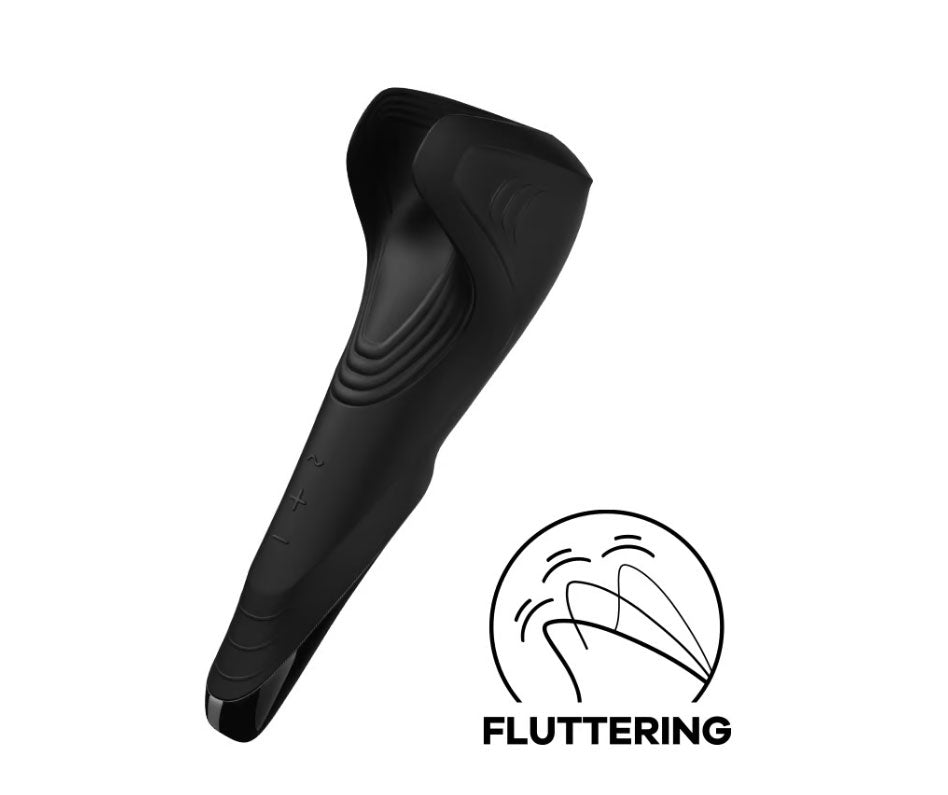 Side view of the Satisfyer Men Wand vibrating masturbator, on a clean white background | Flirty Bay adult store Perth
