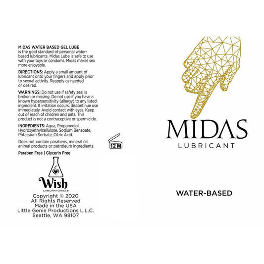 Midas - 59 ml water based lubricant - Product bottom view  | Flirtybay.com.au