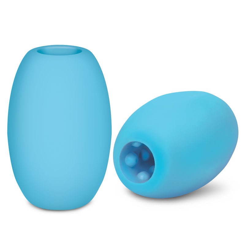 Zolo Mini Bubble Stroker male masturbator shown with both side and front views in the same image, on a clean white background | Flirty Bay adult store Perth