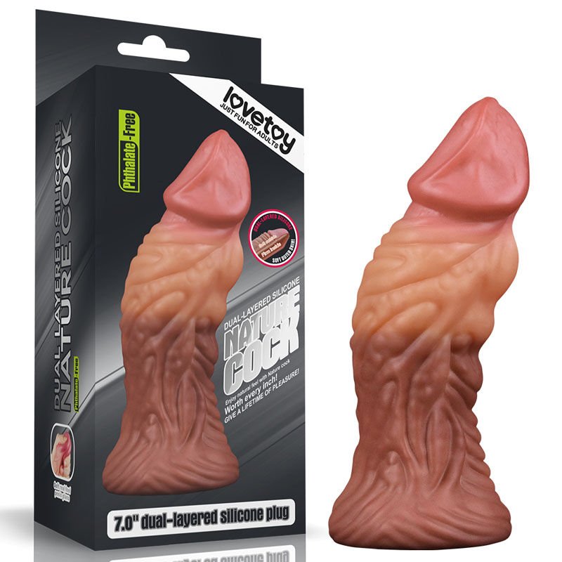 Nature cock - 7" dildo - Product front view and box front view | Flirtybay.com.au