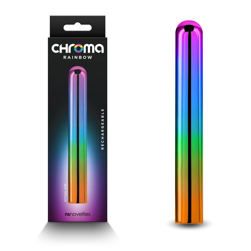 Ns Novelties Chroma Rainbows Bullet Vibrators Taille L Front product view and box view | Flirtybay.com.au