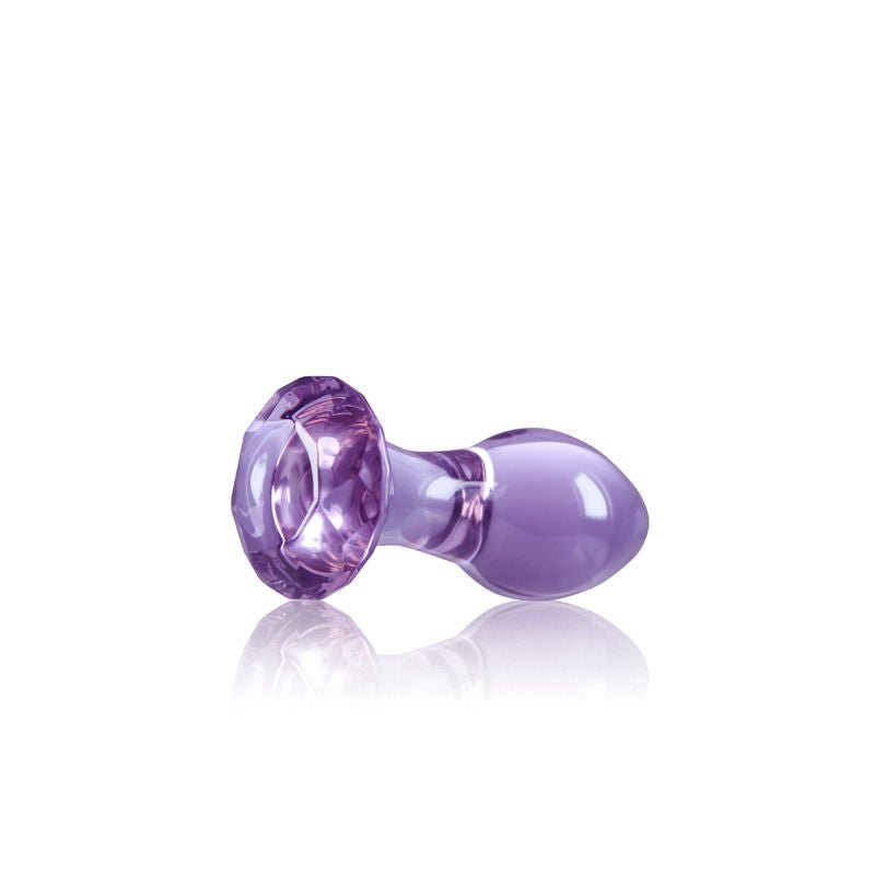Ns Novelties Crystal gem butt plug purple side view flirtybay.com.au